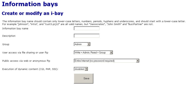 Creating a new i-bay