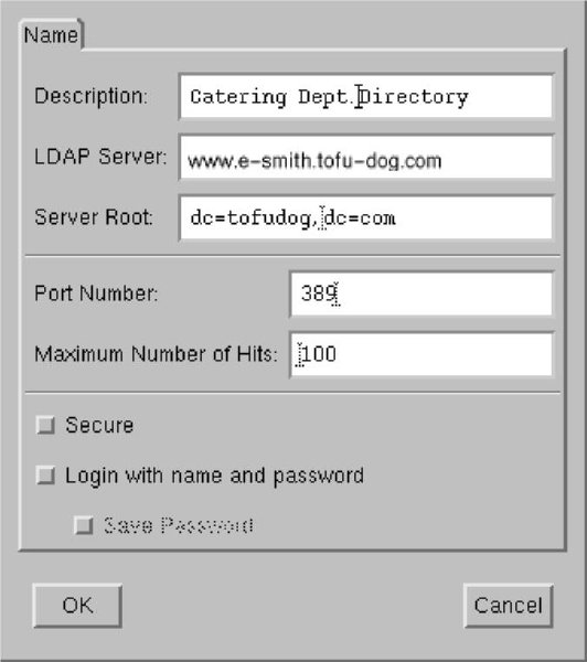 Netscape Preferences - directory