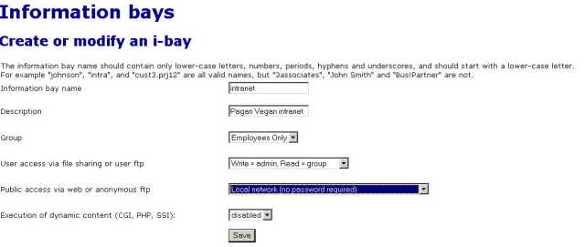 Creating an intranet i-bay