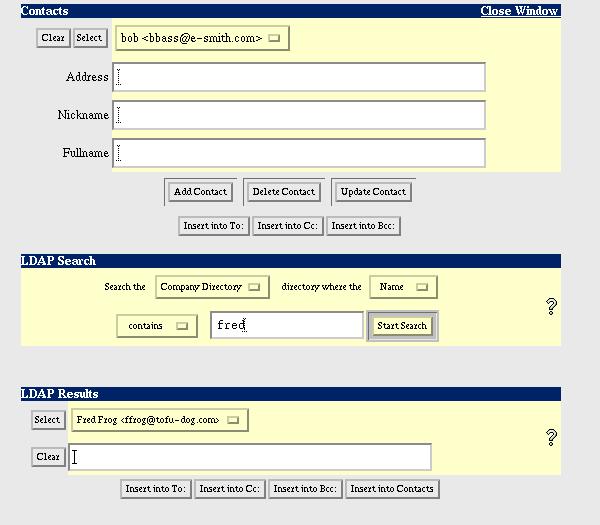 Using Contacts with the LDAP directory